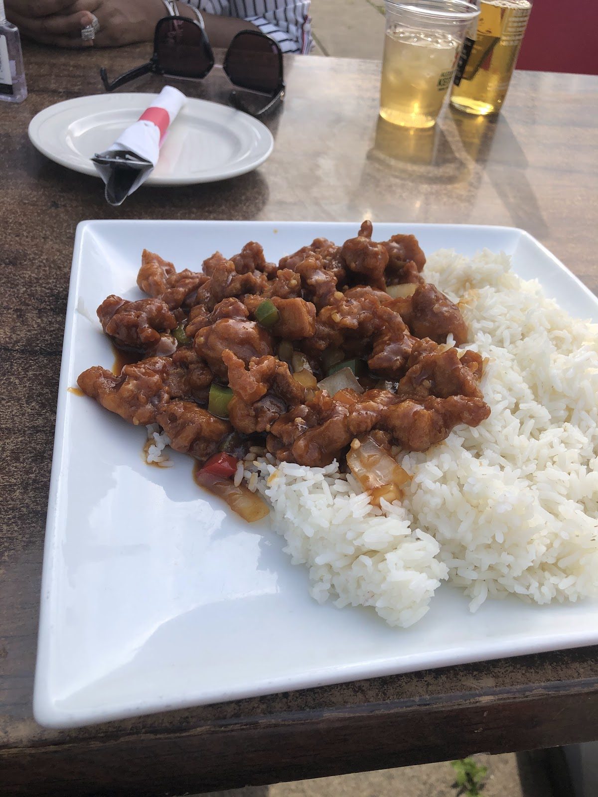 Chilli chicken with rice