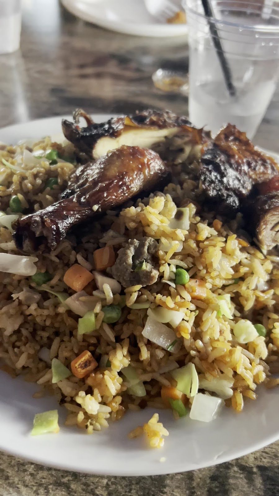 Jerk chicken with fried rice